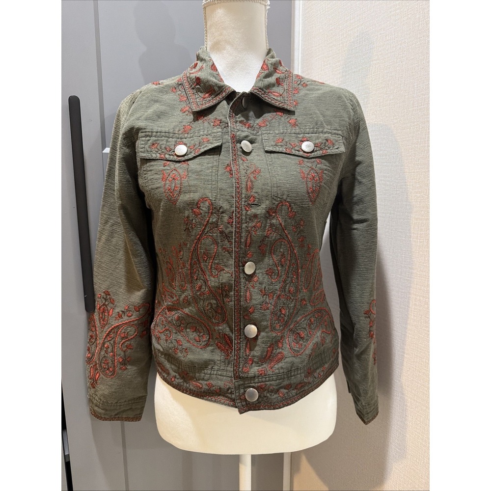 Carole Little shacket women's size S Silk blend lined , Embroidered